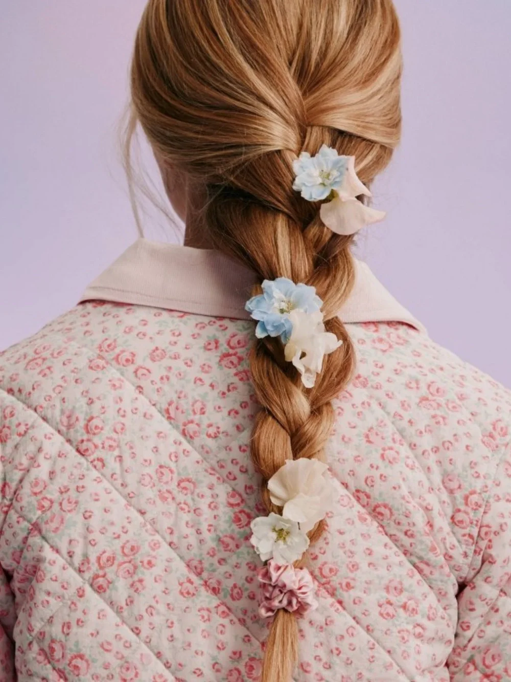 LoveShackFancy x Target Goody Happy Thoughts Ribbon Rosa Satin Scrunchie 5C